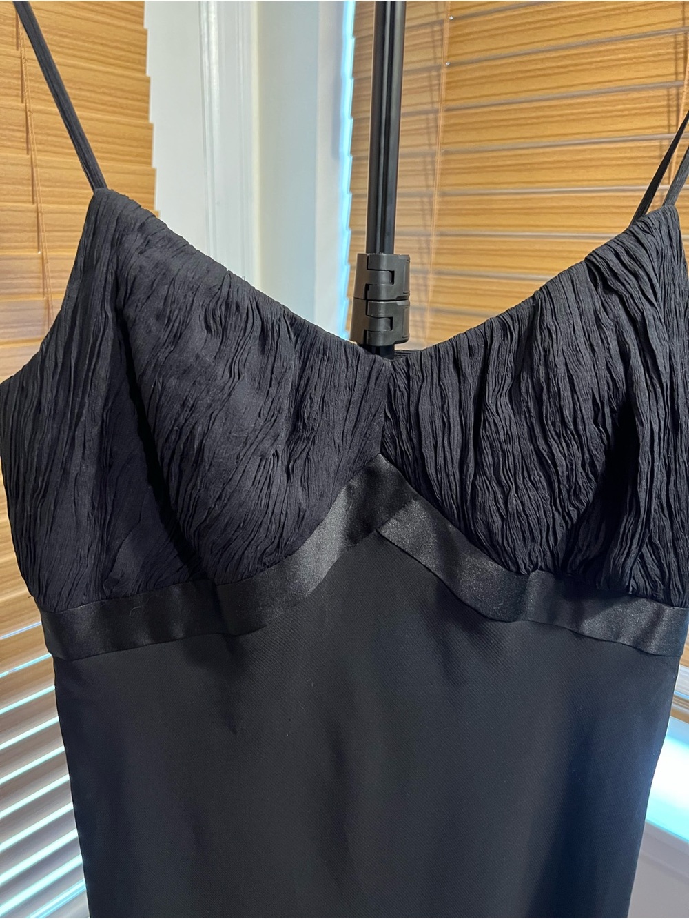 LOFT Black Silk Chiffon Slip Dress Size 12 Vintage 90s Style